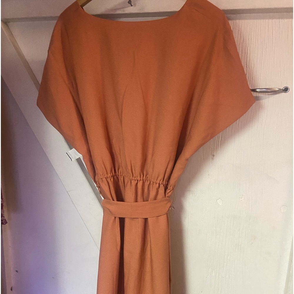 Nwt Alexia Admor apricot orange Iris wrap Dress ladies plus 2X 
Vneck cap sleeve - Picture 5 of 7